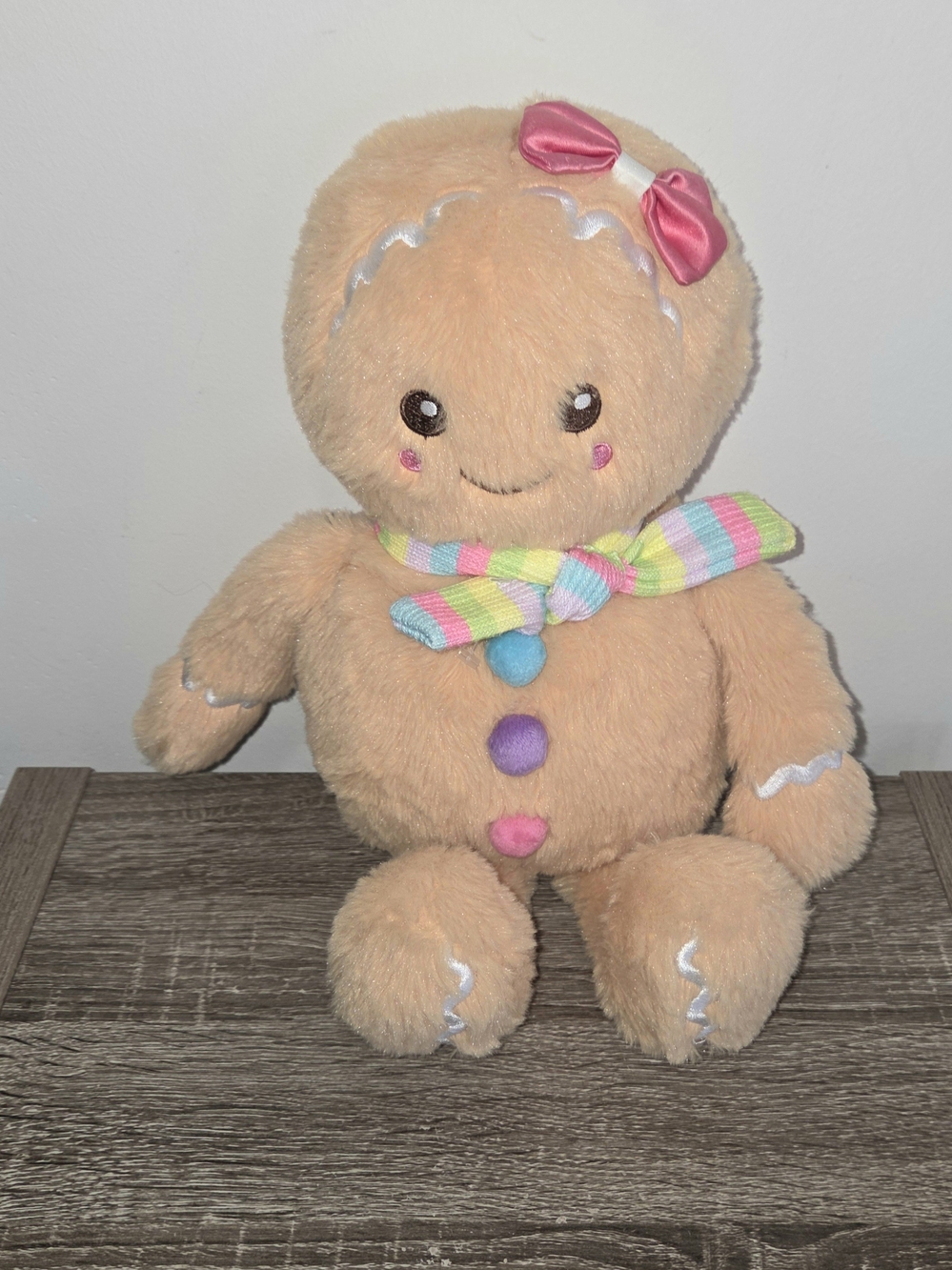 iscream Gingerbread Holiday Pillow Buddy Soft Plush Toy w/Embroidered Accents
